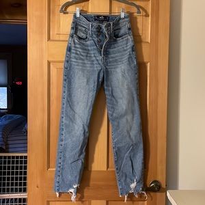 Blue Hollister straight high waisted jeans